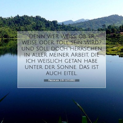 Picture 07 - Prediger 2:19 LUTH1912 - Denn wer weiß, ob er weise oder toll sein wird? - Bible Verse Picture