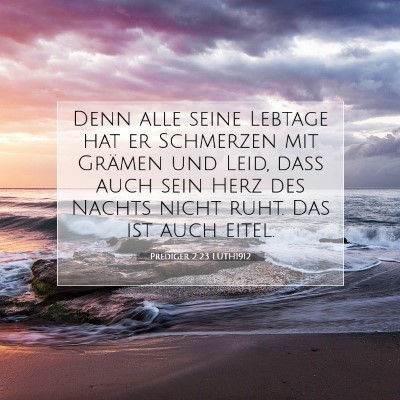 Picture 07 - Prediger 2:23 LUTH1912 - Denn alle seine Lebtage hat er Schmerzen mit - Bible Verse Picture