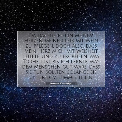 Picture 07 - Prediger 2:3 LUTH1912 - Da dachte ich in meinem Herzen, meinen Leib mit - Bible Verse Picture