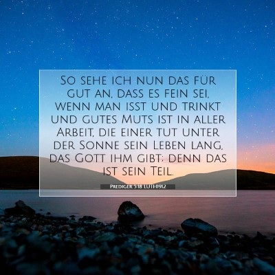 Picture 07 - Prediger 5:18 LUTH1912 - So sehe ich nun das für gut an, daß es fein - Bible Verse Picture