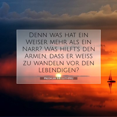 Picture 07 - Prediger 6:8 LUTH1912 - Denn was hat ein Weiser mehr als ein Narr? Was - Bible Verse Picture