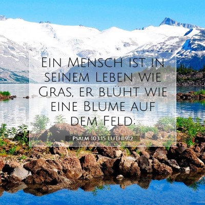 Picture 07 - Psalm 103:15 LUTH1912 - Ein Mensch ist in seinem Leben wie Gras, er - Bible Verse Picture