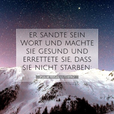 Picture 07 - Psalm 107:20 LUTH1912 - er sandte sein Wort und machte sie gesund und - Bible Verse Picture