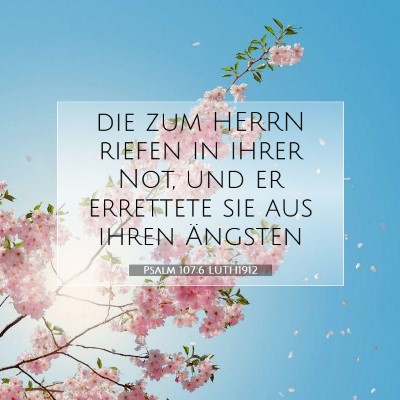 Picture 07 - Psalm 107:6 LUTH1912 - die zum HERRN riefen in ihrer Not, und er - Bible Verse Picture
