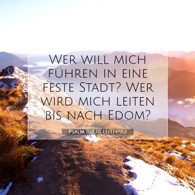 Picture 07 - Psalm 108:10 LUTH1912 - Wer will mich führen in eine feste Stadt? Wer - Bible Verse Picture