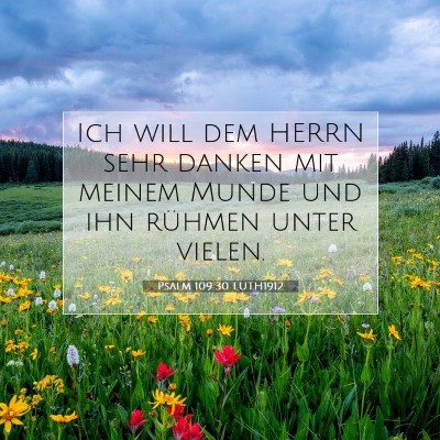 Picture 07 - Psalm 109:30 LUTH1912 - Ich will dem HERRN sehr danken mit meinem Munde - Bible Verse Picture