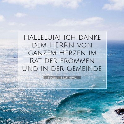 Picture 07 - Psalm 111:1 LUTH1912 - Halleluja! Ich danke dem HERRN von ganzem Herzen - Bible Verse Picture