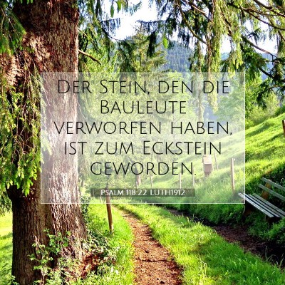 Picture 07 - Psalm 118:22 LUTH1912 - Der Stein, den die Bauleute verworfen haben, ist - Bible Verse Picture