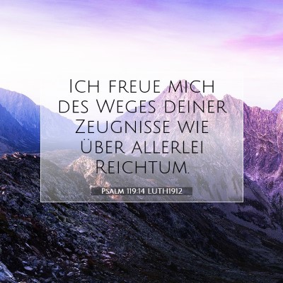 Picture 07 - Psalm 119:14 LUTH1912 - Ich freue mich des Weges deiner Zeugnisse wie - Bible Verse Picture