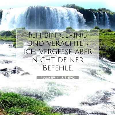 Picture 07 - Psalm 119:141 LUTH1912 - Ich bin gering und verachtet; ich vergesse aber - Bible Verse Picture
