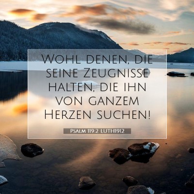 Picture 07 - Psalm 119:2 LUTH1912 - Wohl denen, die seine Zeugnisse halten, die ihn - Bible Verse Picture