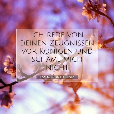 Picture 07 - Psalm 119:46 LUTH1912 - Ich rede von deinen Zeugnissen vor Königen und - Bible Verse Picture
