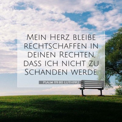 Picture 07 - Psalm 119:80 LUTH1912 - Mein Herz bleibe rechtschaffen in deinen Rechten, - Bible Verse Picture