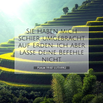 Picture 07 - Psalm 119:87 LUTH1912 - Sie haben mich schier umgebracht auf Erden; ich - Bible Verse Picture