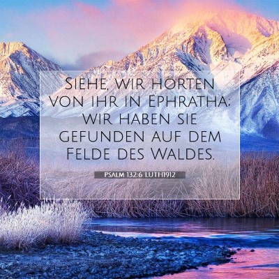 Picture 07 - Psalm 132:6 LUTH1912 - Siehe, wir hörten von ihr in Ephratha; wir haben - Bible Verse Picture