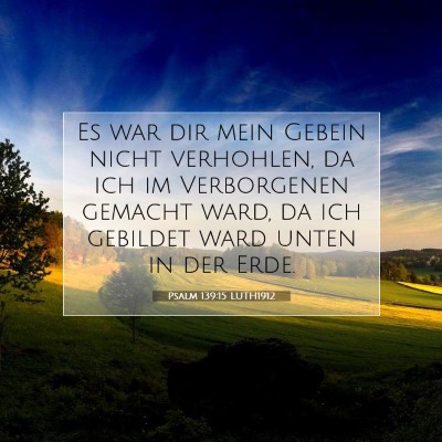 Picture 07 - Psalm 139:15 LUTH1912 - Es war dir mein Gebein nicht verhohlen, da ich im - Bible Verse Picture