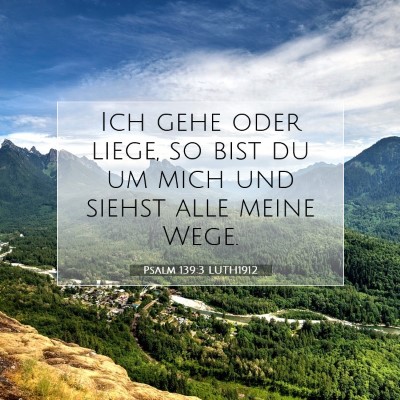 Picture 07 - Psalm 139:3 LUTH1912 - Ich gehe oder liege, so bist du um mich und - Bible Verse Picture