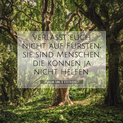 Picture 07 - Psalm 146:3 LUTH1912 - Verlaßt euch nicht auf Fürsten; sie sind - Bible Verse Picture