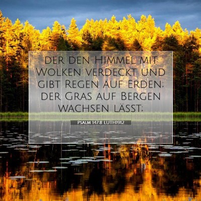 Picture 07 - Psalm 147:8 LUTH1912 - der den Himmel mit Wolken verdeckt und gibt Regen - Bible Verse Picture