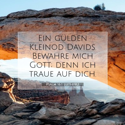 Picture 07 - Psalm 16:1 LUTH1912 - Ein gülden Kleinod Davids. Bewahre mich Gott; - Bible Verse Picture