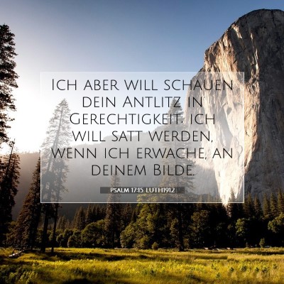 Picture 07 - Psalm 17:15 LUTH1912 - Ich aber will schauen dein Antlitz in - Bible Verse Picture