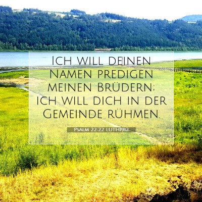 Picture 07 - Psalm 22:22 LUTH1912 - Ich will deinen Namen predigen meinen Brüdern; - Bible Verse Picture