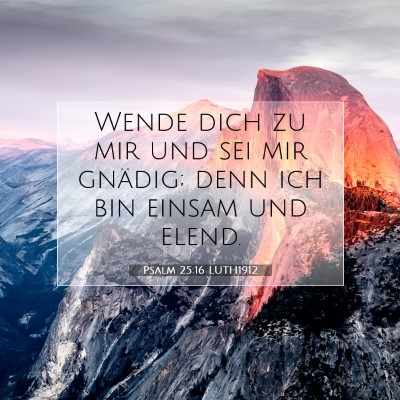 Picture 07 - Psalm 25:16 LUTH1912 - Wende dich zu mir und sei mir gnädig; denn ich - Bible Verse Picture