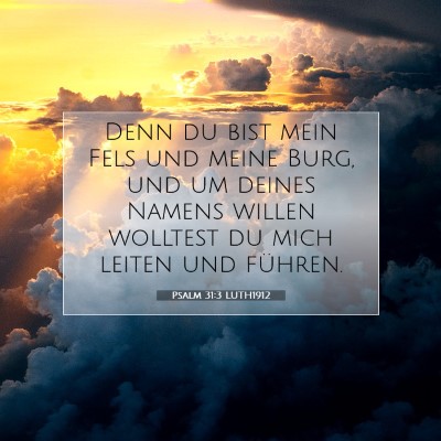 Picture 07 - Psalm 31:3 LUTH1912 - Denn du bist mein Fels und meine Burg, und um - Bible Verse Picture