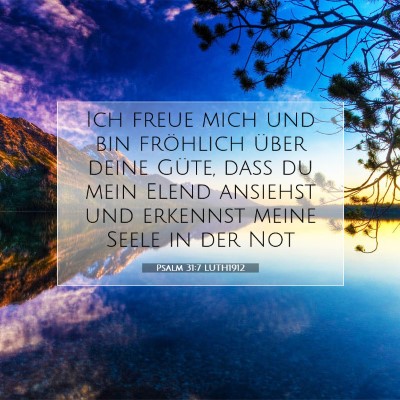 Picture 07 - Psalm 31:7 LUTH1912 - Ich freue mich und bin fröhlich über deine - Bible Verse Picture