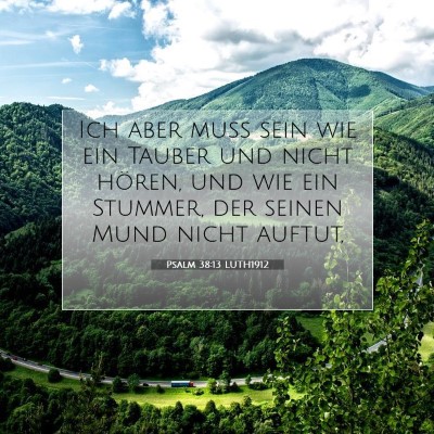 Picture 07 - Psalm 38:13 LUTH1912 - Ich aber muß sein wie ein Tauber und nicht - Bible Verse Picture