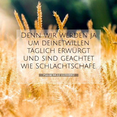 Picture 07 - Psalm 44:22 LUTH1912 - Denn wir werden ja um deinetwillen täglich - Bible Verse Picture