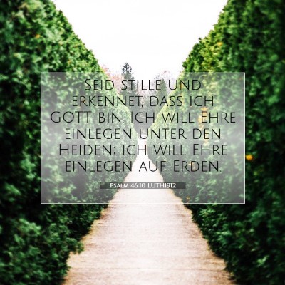 Picture 07 - Psalm 46:10 LUTH1912 - Seid stille und erkennet, daß ich GOTT bin. Ich - Bible Verse Picture