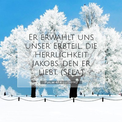 Picture 07 - Psalm 47:4 LUTH1912 - Er erwählt uns unser Erbteil, die Herrlichkeit - Bible Verse Picture