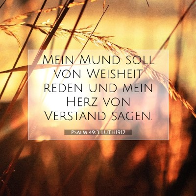 Picture 07 - Psalm 49:3 LUTH1912 - Mein Mund soll von Weisheit reden und mein Herz - Bible Verse Picture