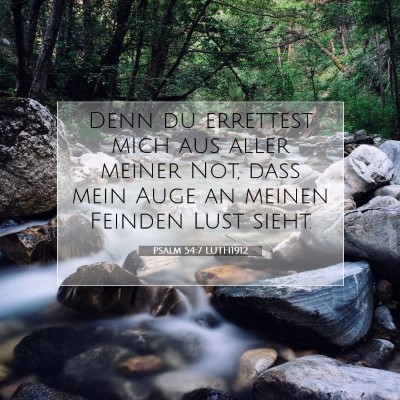 Picture 07 - Psalm 54:7 LUTH1912 - Denn du errettest mich aus aller meiner Not, daß - Bible Verse Picture