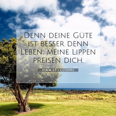 Picture 07 - Psalm 63:3 LUTH1912 - Denn deine Güte ist besser denn Leben; meine - Bible Verse Picture