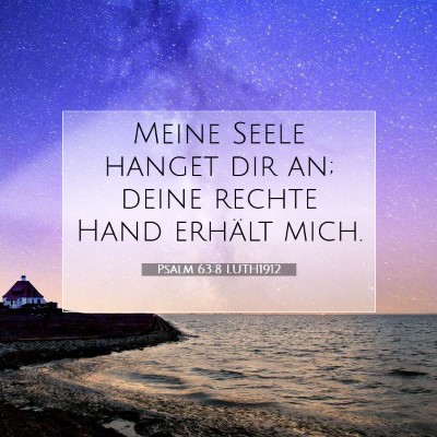 Picture 07 - Psalm 63:8 LUTH1912 - Meine Seele hanget dir an; deine rechte Hand - Bible Verse Picture