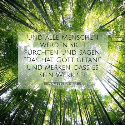 Picture 07 - Psalm 64:9 LUTH1912 - Und alle Menschen werden sich fürchten und - Bible Verse Picture