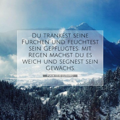 Picture 07 - Psalm 65:10 LUTH1912 - Du tränkest seine Furchen und feuchtest sein - Bible Verse Picture
