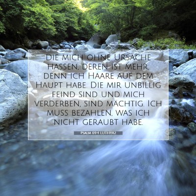 Picture 07 - Psalm 69:4 LUTH1912 - Die mich ohne Ursache hassen, deren ist mehr, - Bible Verse Picture