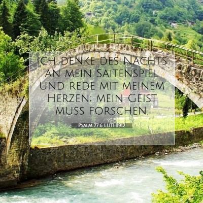 Picture 07 - Psalm 77:6 LUTH1912 - Ich denke des Nachts an mein Saitenspiel und rede - Bible Verse Picture