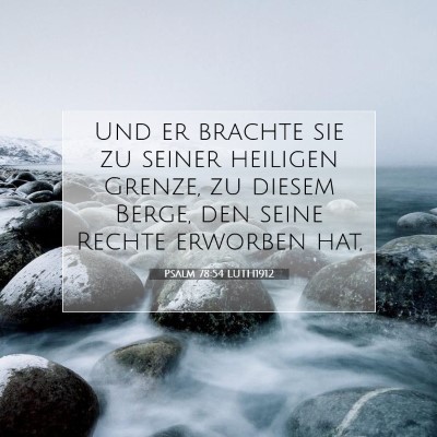 Picture 07 - Psalm 78:54 LUTH1912 - Und er brachte sie zu seiner heiligen Grenze, zu - Bible Verse Picture