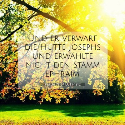 Picture 07 - Psalm 78:67 LUTH1912 - Und er verwarf die Hütte Josephs und erwählte - Bible Verse Picture