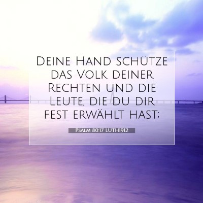 Picture 07 - Psalm 80:17 LUTH1912 - Deine Hand schütze das Volk deiner Rechten und - Bible Verse Picture
