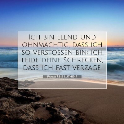 Picture 07 - Psalm 88:15 LUTH1912 - Ich bin elend und ohnmächtig, daß ich so - Bible Verse Picture
