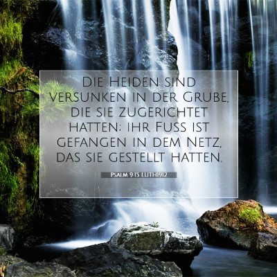 Picture 07 - Psalm 9:15 LUTH1912 - Die Heiden sind versunken in der Grube, die sie - Bible Verse Picture