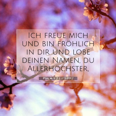 Picture 07 - Psalm 9:2 LUTH1912 - Ich freue mich und bin fröhlich in dir und lobe - Bible Verse Picture