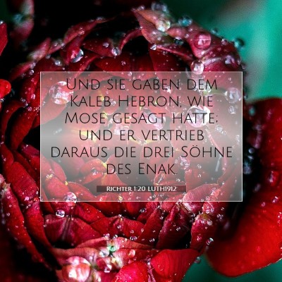 Picture 07 - Richter 1:20 LUTH1912 - Und sie gaben dem Kaleb Hebron, wie Mose gesagt - Bible Verse Picture
