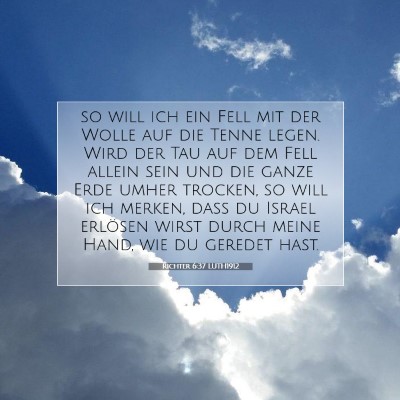 Picture 07 - Richter 6:37 LUTH1912 - so will ich ein Fell mit der Wolle auf die Tenne - Bible Verse Picture