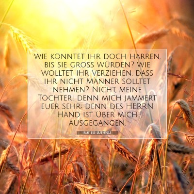 Picture 07 - Rut 1:13 LUTH1912 - wie könntet ihr doch harren, bis sie groß - Bible Verse Picture